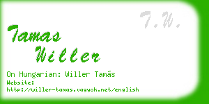 tamas willer business card